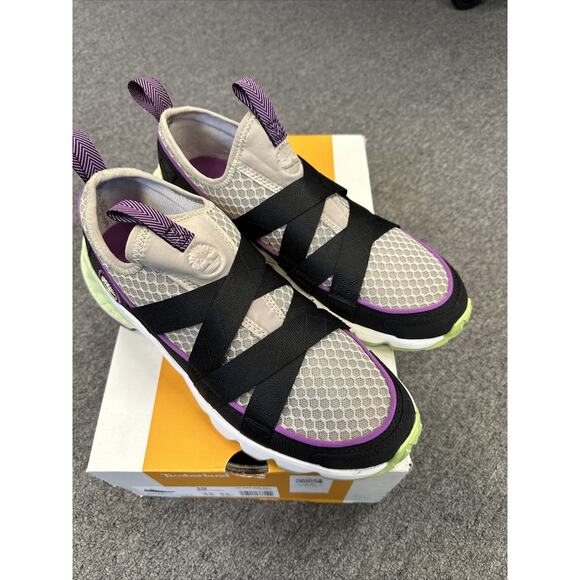 Timberland Mens 10 Solar Wave Slip on Taupe Mesh w/ Blk - Picture 2 of 8